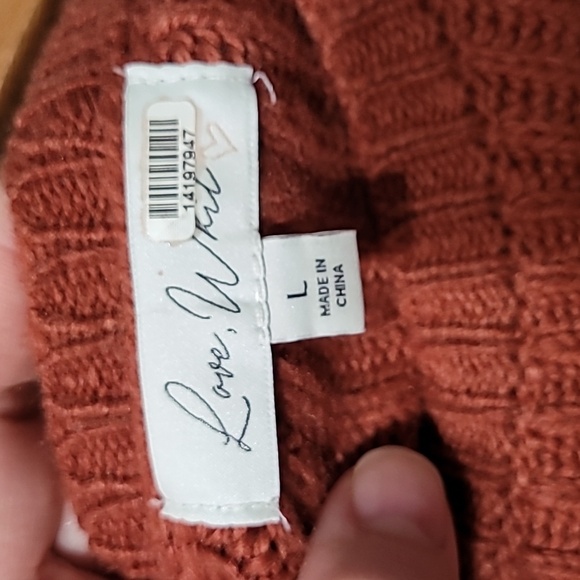 Love, Whit size large rust sweater dress - Picture 4 of 6